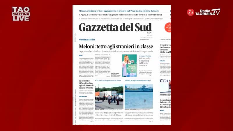 Rassegna Stampa del 21 09 2026