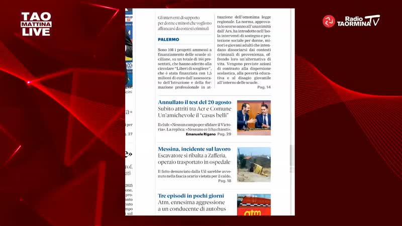 Rassegna Stampa del 30 07 2026