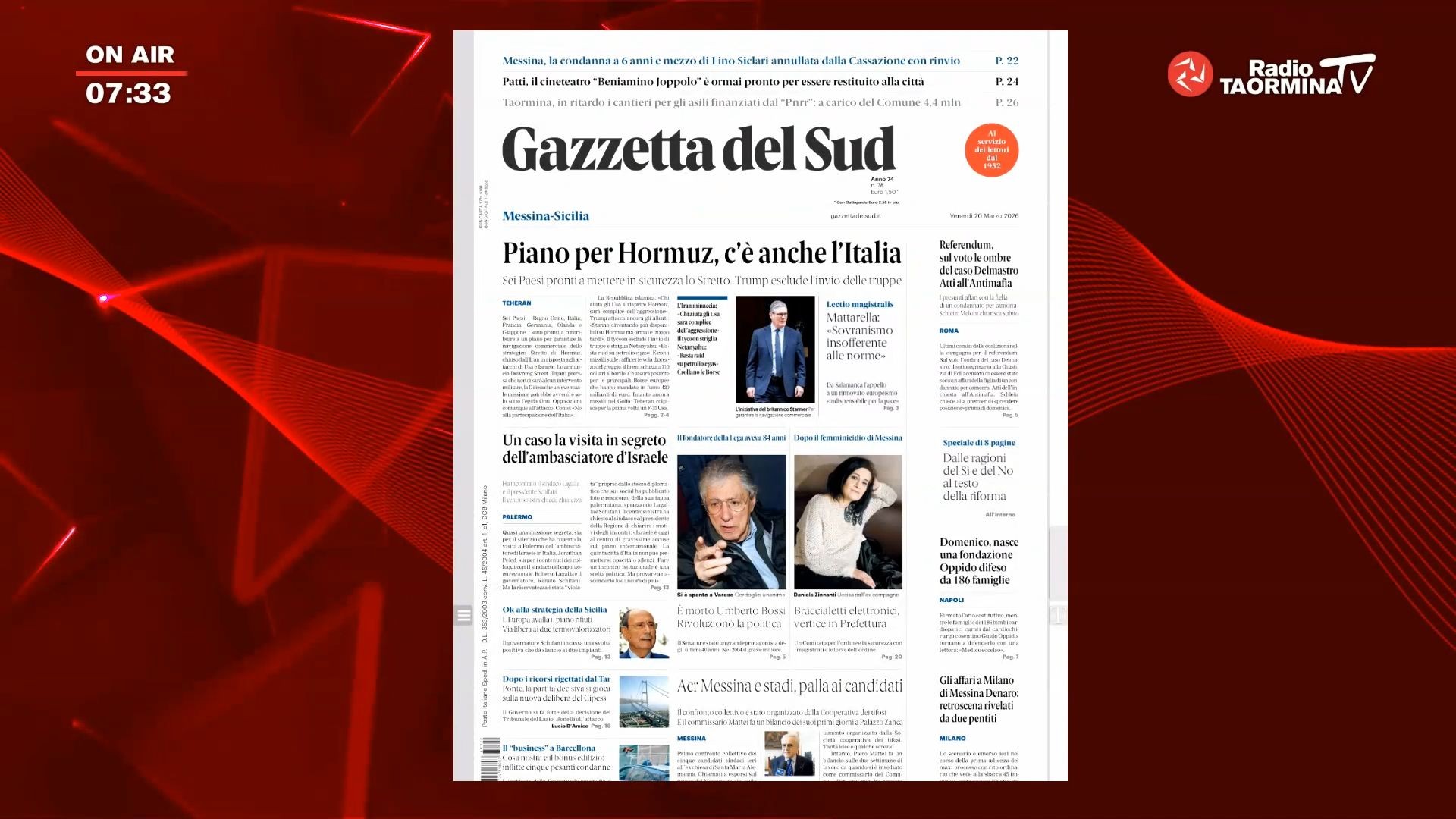 La rassegna stampa di venerdì 20 marzo. Taormina, in ritardo i cantieri per gli asili finanziati dal Pnrr...