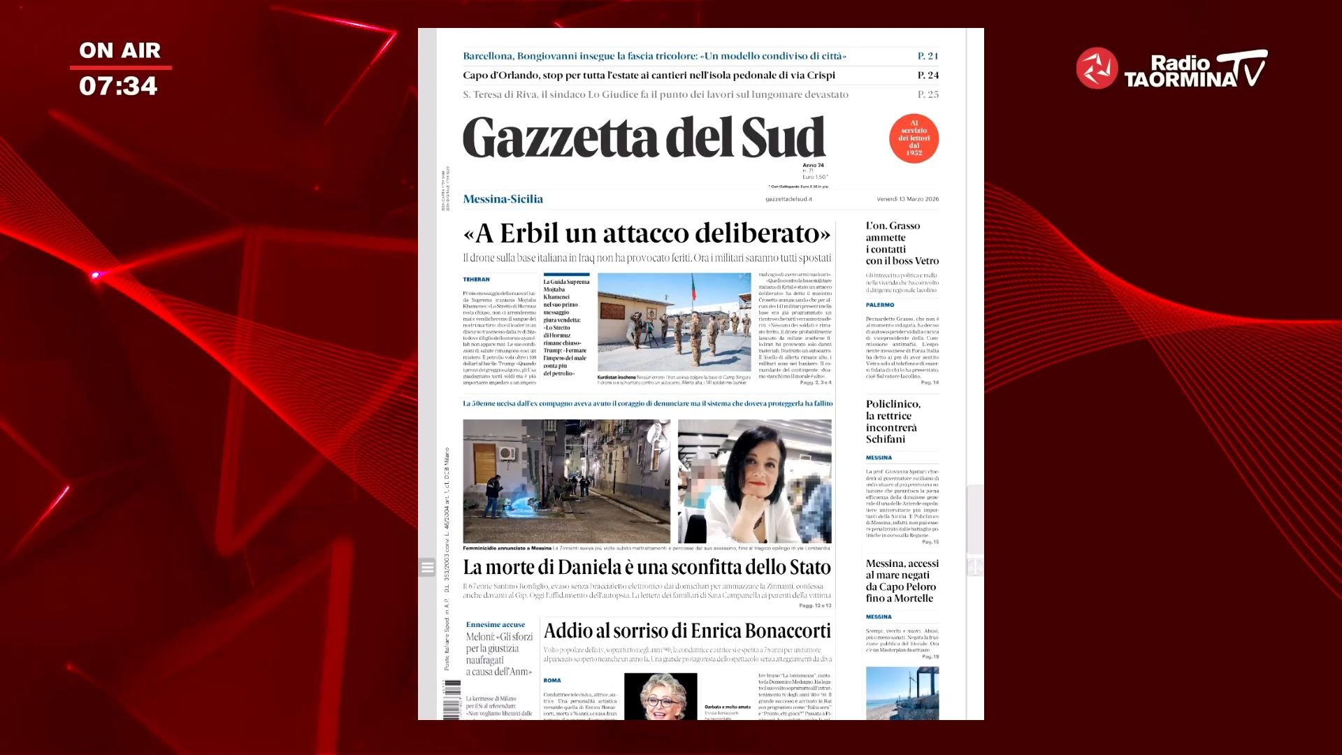Rassegna Stampa del 13/03/2026
